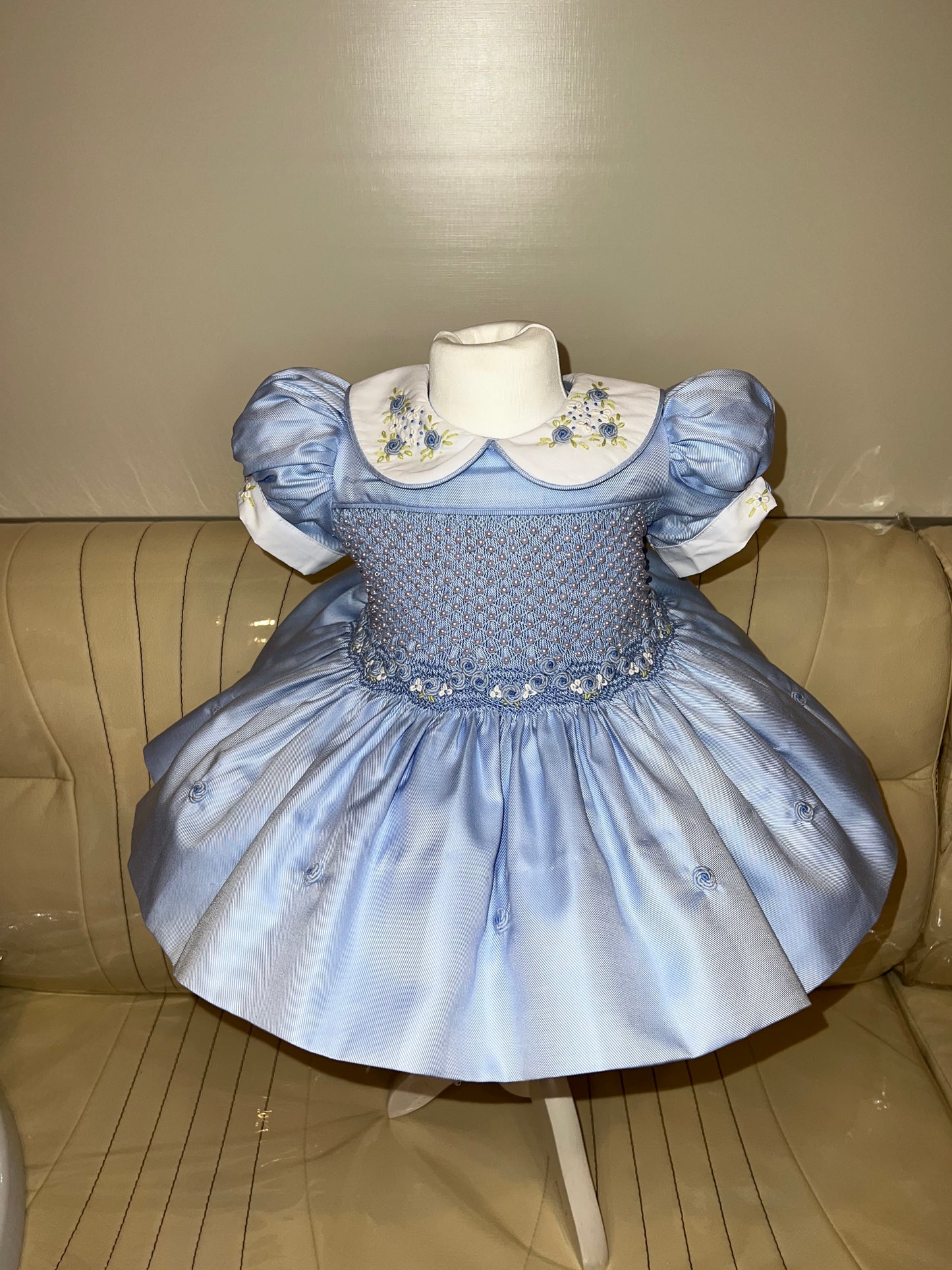 Dreamy Sky Blue Smocked Dress