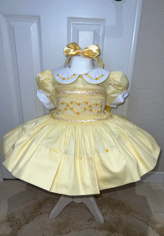 Lemon Love Heart Smocked Dress