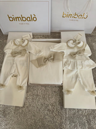 Bimbalo Girls Baby Grow, Two Piece, Blanket